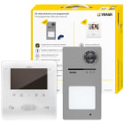 VIMAR - Kit Videocitofonico Due Fili Plus Espandibile A Colori con Videocitofono Vivavoce Tab Free 4,3" Bianco, Targa Roxie e Accessori