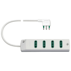 VIMAR - Presa Mobile Multipla 4 Uscite 16A 250V Bianco 3 Conduttori 1,5mm2 3680W