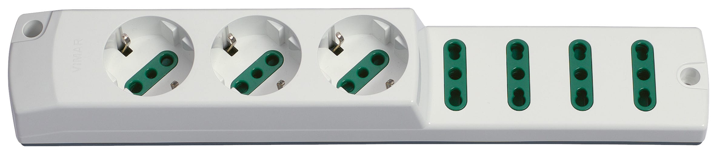 VIMAR - Presa Mobile Multipla 2P+T 16A 250V Bianco - Sicury Standard Italiano P30 P17/11 3680W