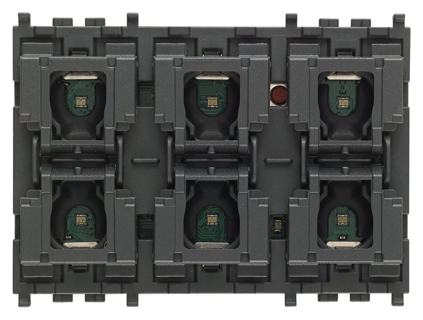 VIMAR - Comando domotico 6 pulsanti con attuatore 3M, relè NO 16 AX, LED RGB, 120-240 V, 50/60 Hz, compatibile con Eikon, Arké, Plana.
