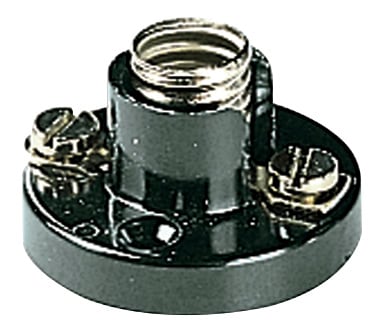 VIMAR - Portalampada E10 Base Bakelite Nero - Per Impieghi Fino A 24 V, Fori Di Fissaggio Ø 3,5 Mm Interasse 21 Mm, Base Ø 29 Mm