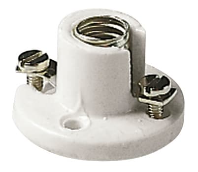 VIMAR - Portalampada E10 Base Porcellana Bianco - Per Impieghi Fino A 24 V, Fori Di Fissaggio Ø 3,5 Mm Interasse 22 Mm
