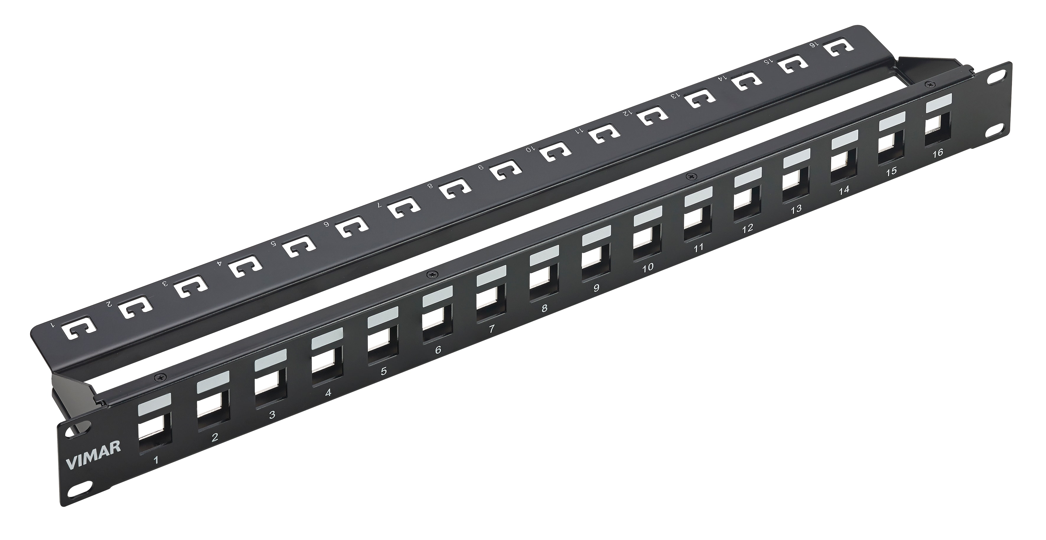 VIMAR - Pannello 16 Porte Vuote 1U - Permutazione 19 Con 16 Porte Vuote - 1 Unità Rack