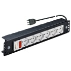 VIMAR - Pannello Universale Completo 6 Uscite Sicury 2P+T 16A 250V Interruttore Automatico Magnetotermico Spia Luminosa 3M Cavo 3G1,5mm2 Spina S17