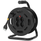 VIMAR - Avvolgicavo Universale 16A 4 Uscite 30M con Disgiuntore Termico e Prese Sicure 2P+T Standard Italiano