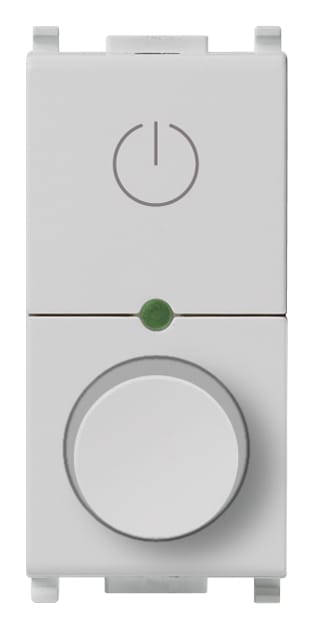 VIMAR - Dimmer universale 230V 50Hz, per lampade incandescenza, CFL, LED, con potenziometro rotativo, funzione master, comando ON/OFF, silver.
