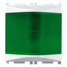 VIMAR - Spia Prismatica Verde Bianco 230 V~ 3 W Max Per Lampade 14770, 14771, 14776 E 14777, Diffusore Verde, Bianco - 2 Moduli Forniti