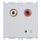 VIMAR - Ingresso audio RCA 2M silver con 2 connettori, regolazione automatica del volume e terminatore di linea incorporato - 2 moduli