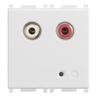 VIMAR - Ingresso audio RCA 2M bianco con 2 connettori, regolazione volume automatica, terminatore linea incorporato - 2 moduli