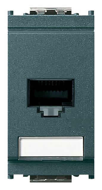 VIMAR - Presa RJ45 Netsafe Cat6 UTP Grigio - Connettore Universale T568A/B, 8 Contatti, Morsetti Ad Incisione d'Isolante Compatibile 110