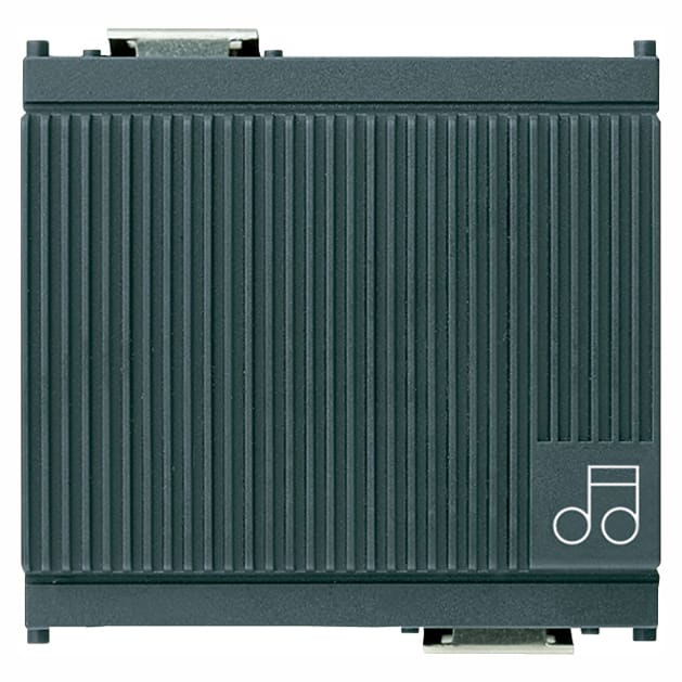 VIMAR - Suoneria Elettronica 3 Sequenze 12V Grigio - Sonore Tritonale Bitonale Ronzatore Regolabili Volume Alimentazione 12V 50-60 Hz D.C. Selv 2 Moduli