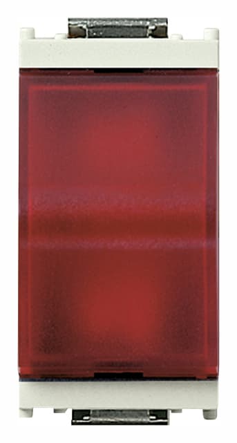 VIMAR - Spia Prismatica Diffusore Rosso Bianco Lampada Siluro Ø 6,3X28 Mm O Ø 7X31 Mm
