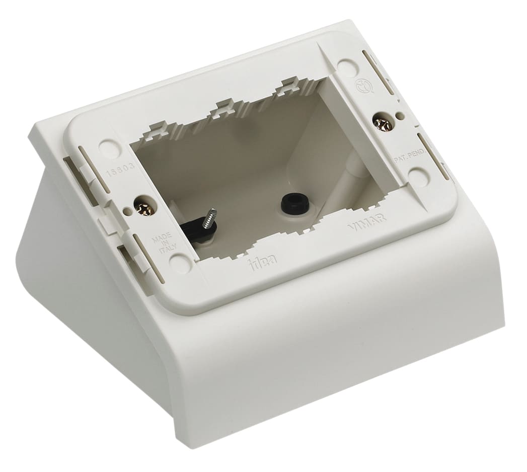 VIMAR - Scatola Tavolo 3M Bianco Inclinata Serracavo Supporto 3 Moduli Placca Classica Idea