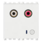 VIMAR - Ingresso audio RCA 2M bianco con 2 connettori, regolazione volume automatica, terminatore linea incorporato - 2 moduli