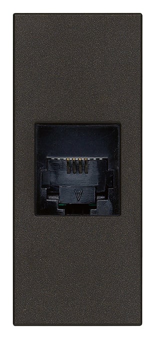 VIMAR - Presa RJ11 6/4 Nero - 6 Posizioni 4 Contatti Morsetti a Vite