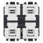 VIMAR - Comando domotico 4 pulsanti e attuatore 2 moduli, uscita a relè NO 16 AX 120-240 V, LED RGB regolabile, da completare con mezzi tasti.