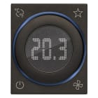 VIMAR - Termostato rotella KNX 2M nero, controllo temperatura 2 zone, domotica KNX, classe I-IV-V, ingresso sensore, retroilluminazione led, 2 moduli.
