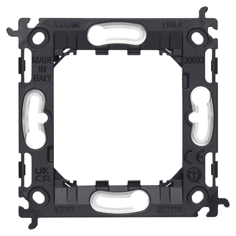 VIMAR - Supporto 2 Moduli Senza Viti per Scatole da Incasso 60mm o 56x56mm Interasse 71mm - Apparecchi Agganciabili Orizzontalmente o Verticalmente