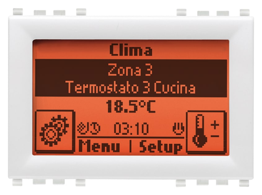 VIMAR - Centrale Touch Screen 3M Bianco - Controllo Domotica Monocromatico, Sensore Temperatura, Accessorio V51923, Connettore RJ45, Cavo V51921.