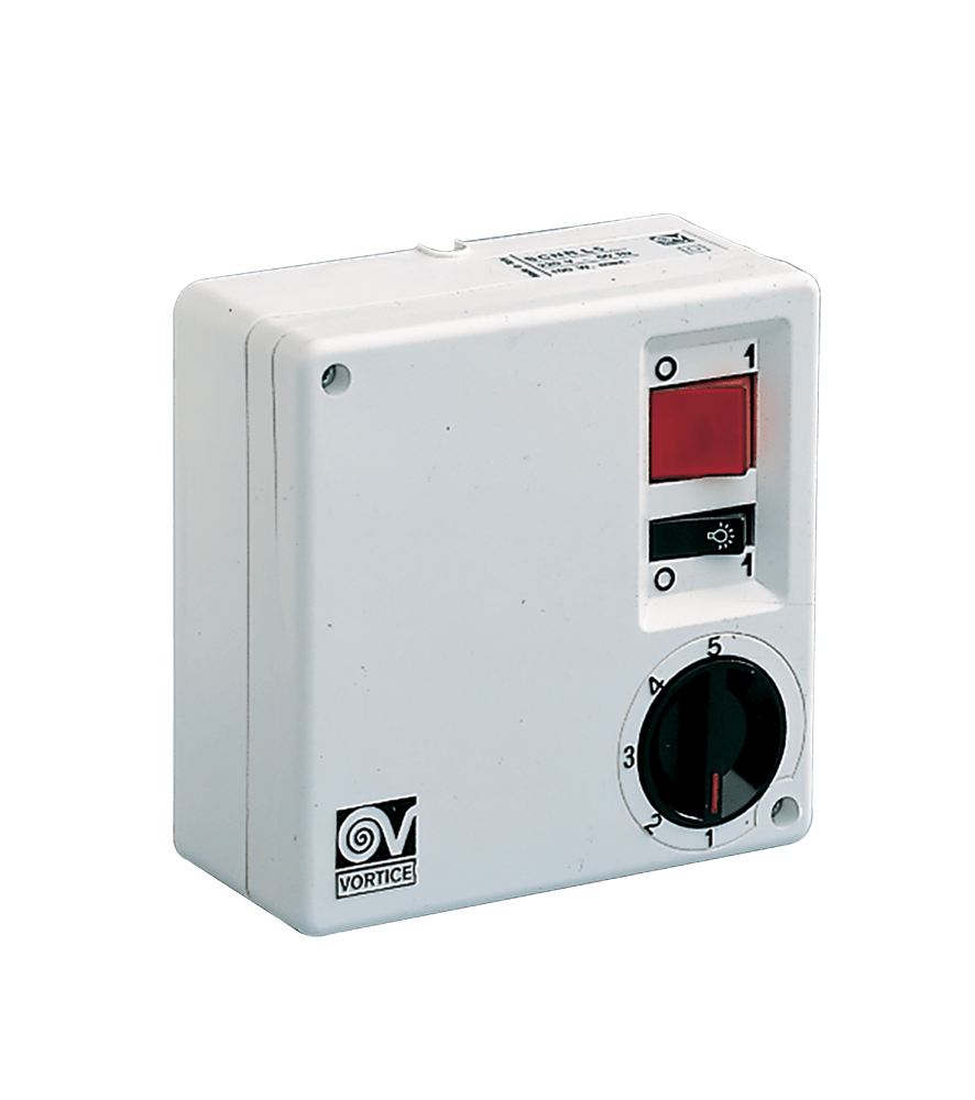 VORTICE - SCNRL5 unif. x nk soffitto, gruppo comandi ventilatori vortice, 220-240V, parete/incasso, bianco, max 100W, on/off, 5 velocità, luce.