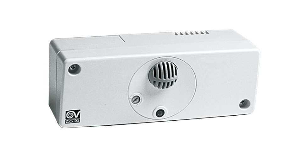 VORTICE - Sensore controllo temperatura aria, aspiratore attivo regolabile 10-40°C, timer 3-20 min dopo soglia.