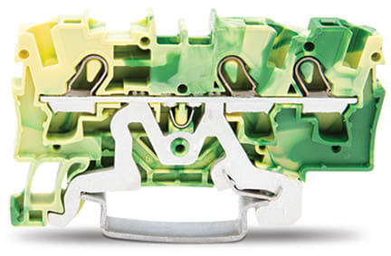 WAGO ELETTRONICA - Morsetto di terra per 3 conduttori.4 mm².adatto per applicazioni Ex e II.verde-giallo