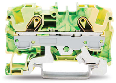 WAGO ELETTRONICA - Morsetto di terra per 2 conduttori.6 mm².adatto per applicazioni Ex e II.verde-giallo
