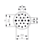 WEIDMULLER - Inserto di contatto (Connettori circolari), Calici a saldare, M23, Numero di poli: 19, Codifica: nessuno