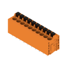 WEIDMULLER - Morsetto per circuito stampato, 320 V, 24 A, Passo in mm: 5.08, 2.5 mm², Numero di poli: 10, PUSH IN con tasto di attivazione, Collegamento a saldare