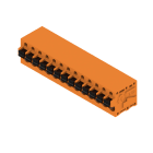 WEIDMULLER - Morsetto per circuito stampato, 320 V, 24 A, Passo in mm: 5.00, 2.5 mm², Numero di poli: 13, PUSH IN con tasto di attivazione, Collegamento a saldare