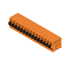 WEIDMULLER - Morsetto per circuito stampato, 320 V, 24 A, Passo in mm: 5.00, 2.5 mm², Numero di poli: 15, PUSH IN con tasto di attivazione, Collegamento a saldare