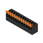 WEIDMULLER - Morsetto per circuito stampato, 690 V, 101 A, Passo in mm: 10.00, 25 mm², Numero di poli: 12, PUSH IN con leva, Collegamento a saldare THT, 90°, Box