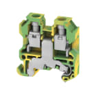 WEIDMULLER - Morsetto PE, Collegamento a vite, giallo, verde, 4 mm², 500 V, Numero di collegamenti: 2, Numero di piani: 1, TS 15, V-0, Wemid