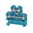 WEIDMULLER - Morsettiera portacomponenti, Collegamento a vite, blu, 4 mm², 380 V, 380 V, Numero di collegamenti: 4, Numero di piani: 2, TS 35