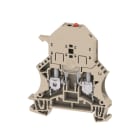 WEIDMULLER - Morsetto componibile portafusibile, Collegamento a vite, Beige scuro, 6 mm², 6.3 A, 150 V, Numero di collegamenti: 2, Numero di piani: 1, TS 35