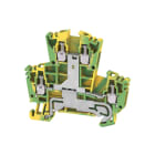 WEIDMULLER - Morsetto PE multistrato, Collegamento a vite, Verde/giallo, 2.5 mm², 400 V, Numero di collegamenti: 4, Numero di piani: 2, TS 35, V-0, Wemid
