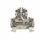 WEIDMULLER - Morsetto componibile a più piani, Collegamento a vite, Beige scuro, 4 mm², 800 V, Numero di collegamenti: 4, Numero di piani: 2, TS 35, V-0