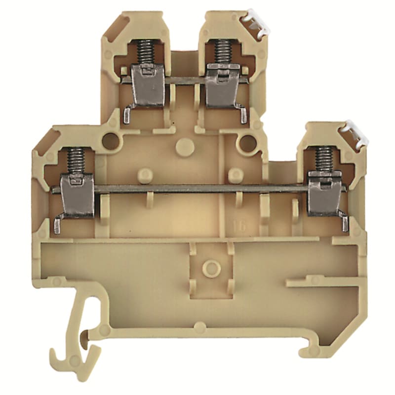 WEIDMULLER - Morsetto per termocoppia, Collegamento a vite, beige / giallo, 4 mm², Numero di collegamenti: 4, Numero di piani: 2, TS 35, V-2, PA 66