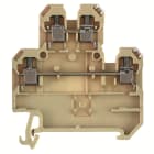 WEIDMULLER - Morsetto per termocoppia, Collegamento a vite, beige / giallo, 4 mm², Numero di collegamenti: 4, Numero di piani: 2, TS 35, V-2, PA 66