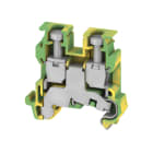 WEIDMULLER - Morsetto PE, Collegamento a vite, giallo, verde, 2.5 mm², 250 V, Numero di collegamenti: 2, Numero di piani: 1, TS 15, V-2, Wemid