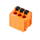WEIDMULLER - Morsetto per circuito stampato, 320 V, 24 A, Passo in mm: 5.00, 2.5 mm², Numero di poli: 3, PUSH IN con attuatore, Collegamento a saldare THT, 180°, B