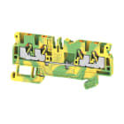 WEIDMULLER - Morsetto PE, PUSH IN, Verde/giallo, 2.5 mm², 800 V, Numero di collegamenti: 4, Numero di piani: 1, TS 35, V-0, Wemid