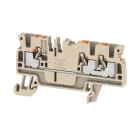 WEIDMULLER - Morsettiera passante, PUSH IN, Beige scuro, 2.5 mm², 24 A, 800 V, Numero di collegamenti: 3