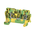 WEIDMULLER - Morsetto PE, Molla autobloccante, Verde/giallo, 2.5 mm², 800 V, Numero di collegamenti: 2, Numero di piani: 1, TS 35, V-0, Wemid