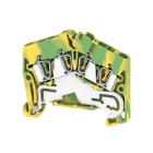 WEIDMULLER - Morsetto PE, Molla autobloccante, Verde/giallo, 2.5 mm², 800 V, Numero di collegamenti: 4, Numero di piani: 1, TS 35, V-0, Wemid