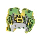 WEIDMULLER - Morsetto PE, Molla autobloccante, Verde/giallo, 2.5 mm², 500 V, Numero di collegamenti: 2, Numero di piani: 1, TS 15, V-0, Wemid