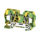 WEIDMULLER - Morsetto PE, Molla autobloccante, Verde/giallo, 16 mm², 800 V, Numero di collegamenti: 2, Numero di piani: 1, TS 35, V-0, Wemid
