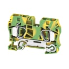 WEIDMULLER - Morsetto PE, Molla autobloccante, Verde/giallo, 10 mm², 800 V, Numero di collegamenti: 2, Numero di piani: 1, TS 35, V-0, Wemid