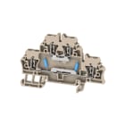 WEIDMULLER - Morsettiera portacomponenti, Molla autobloccante, Beige scuro, 2.5 mm², 24 V, 24 V, Numero di collegamenti: 4, Numero di piani: 2, TS 35