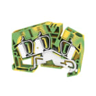 WEIDMULLER - Morsetto PE, Molla autobloccante, Verde/giallo, 6 mm², 800 V, Numero di collegamenti: 3, Numero di piani: 1, TS 35, V-0, Wemid